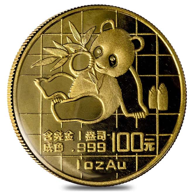 1989 1 oz Gold China Panda 100 Yuan Coin Large Date BU (Sealed)
