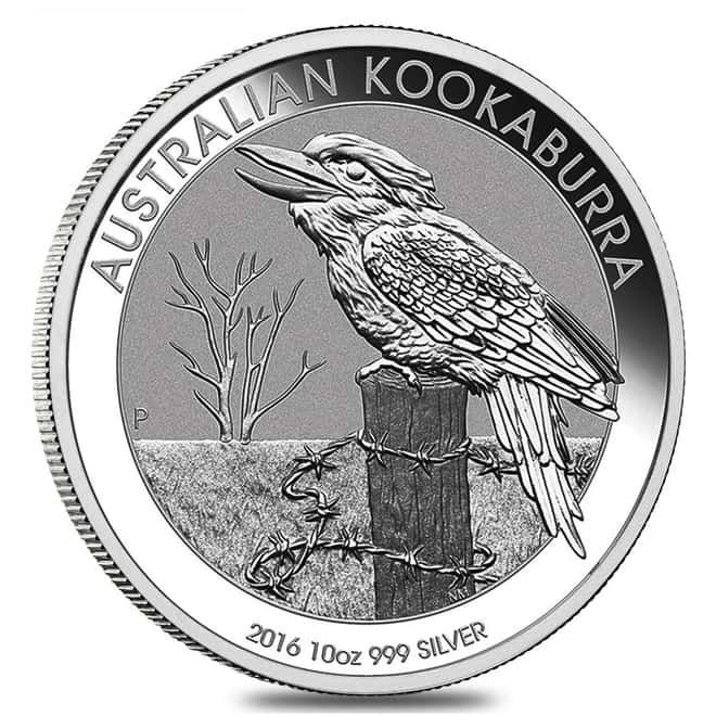 2016 10 oz Silver Australian Kookaburra Perth Mint .999 Fine BU In Capsule