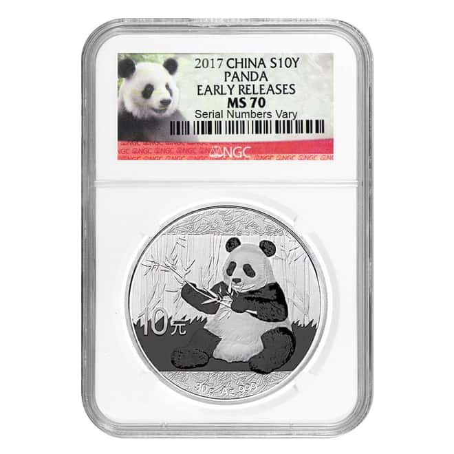 2017 30 gram Chinese Silver Panda 10 Yuan NGC MS 70 Early Releases