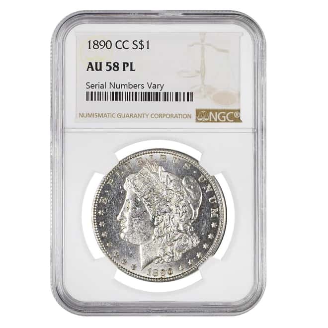 1890-CC Silver Morgan Dollar NGC AU 58 PL