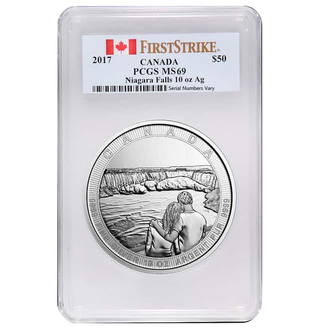 2017 10 oz Silver Canada the Great CTG Niagara Falls PCGS MS 69 First Strike