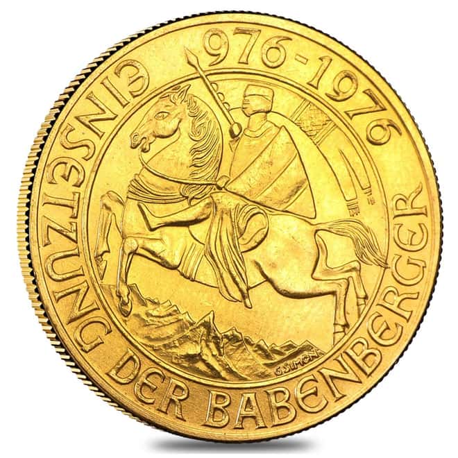1976 Austria Gold 1000 Schilling BU