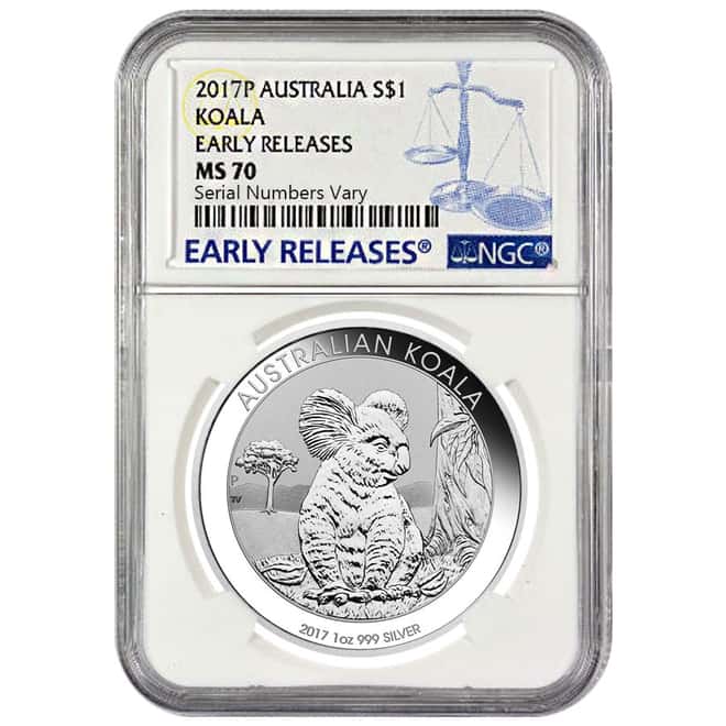 2017 1 oz Silver Australian Koala Perth Mint NGC MS 70 Early Releases