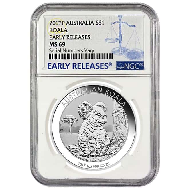 2017 1 oz Silver Australian Koala Perth Mint NGC MS 69 Early Releases