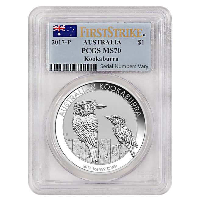 2017 1 oz Silver Australian Kookaburra Perth Mint NGC MS 70 Early Releases