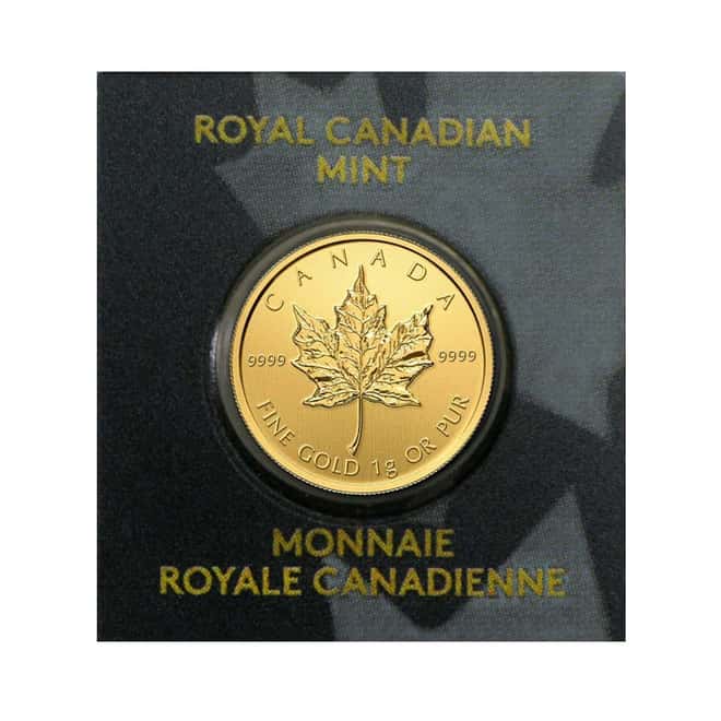 2017 25 x 1 gram Canadian Gold Maples $.5 Coin .9999 Fine (Individual Assays)