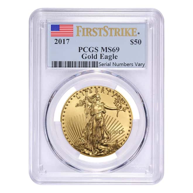 2017 1 oz Gold American Eagle PCGS MS 69 First Strike