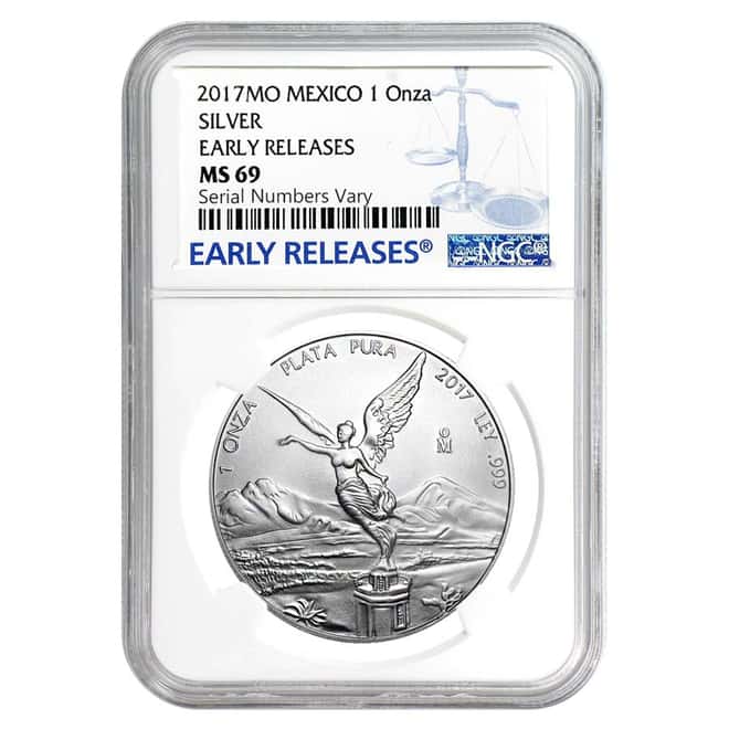 2017 1 oz Mexican Silver Libertad Coin NGC MS 69 Early Releases