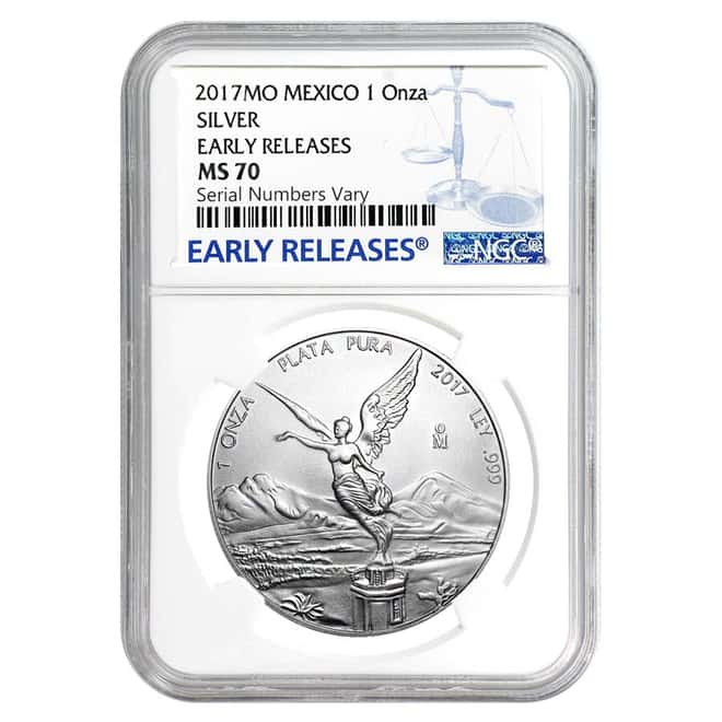 2017 1 oz Mexican Silver Libertad Coin NGC MS 70 Early Releases
