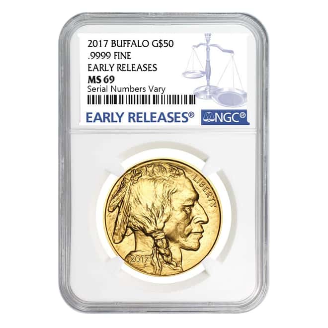 2017 1 oz Gold American Buffalo NGC MS 69 Early Releases (Blue Label)