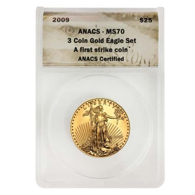 2009 1/2 oz Gold American Eagle $25 ANACS MS 70 First Strike