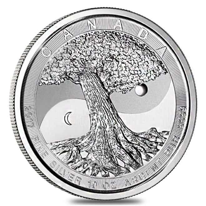 2017 10 oz Silver Canadian Tree of Life $50 Coin (In Cap)