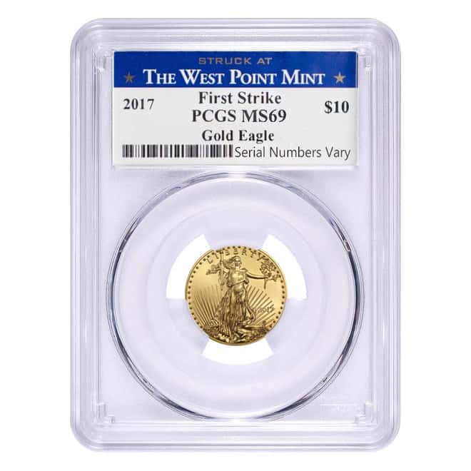 2017 1/4 oz Gold American Eagle PCGS MS 69 First Strike - West Point