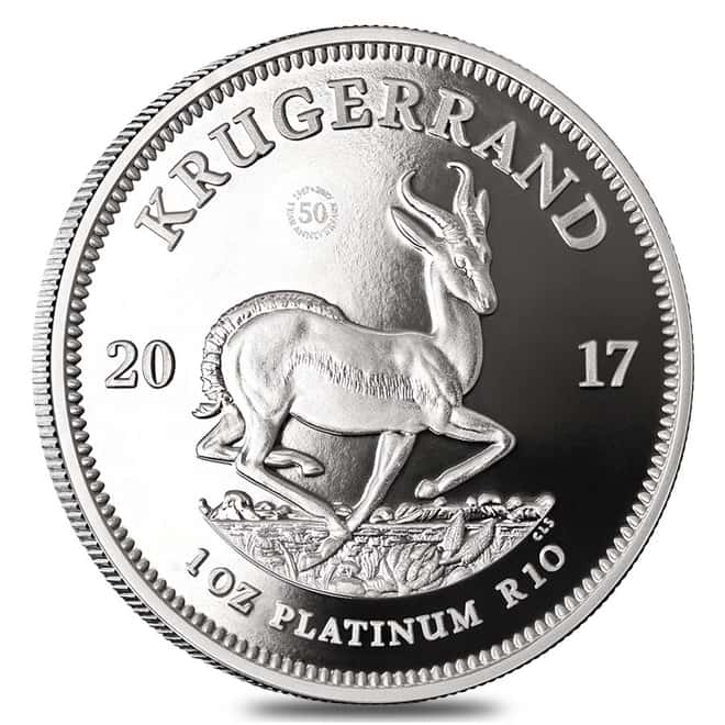 2017 South Africa 1 oz Platinum Krugerrand Proof (50th Annv. Privy)