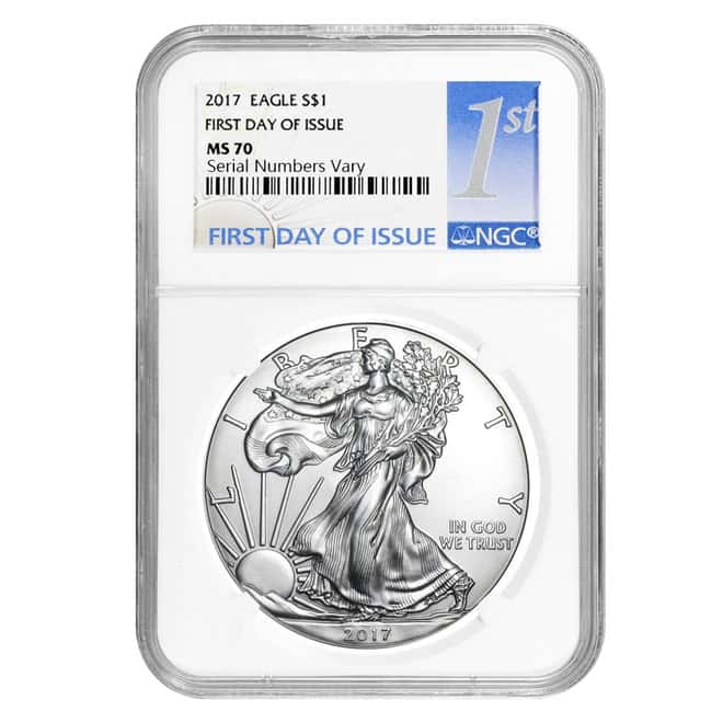 2017 1 oz Silver American Eagle $1 Coin NGC MS 70 First Day of Issue
