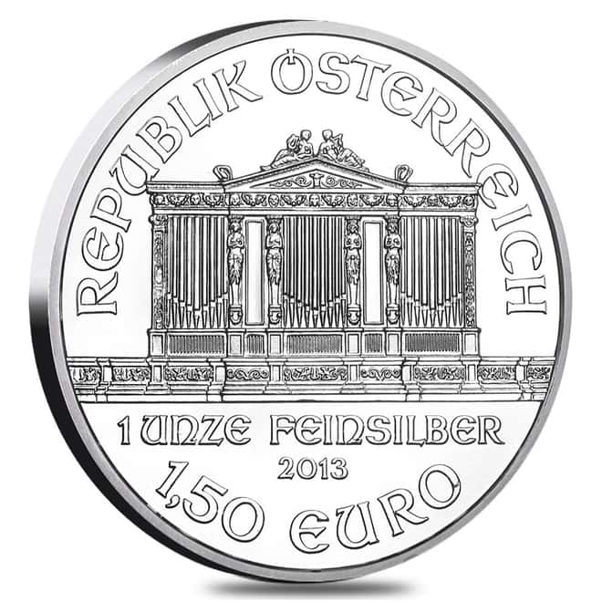 2013 1 oz Austrian Philharmonic Silver (20-Coin Tube) (Brilliant Uncirculated)