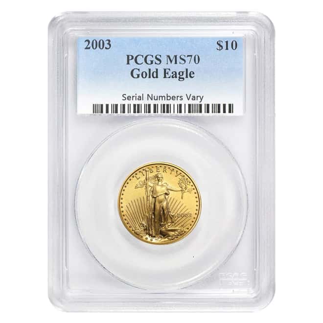 2003 1/4 oz $10 Gold American Eagle PCGS MS 70 