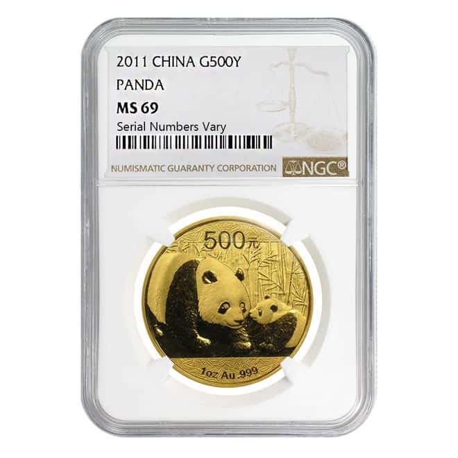 2011 1 oz 500 Yuan Chinese Panda NGC MS 69