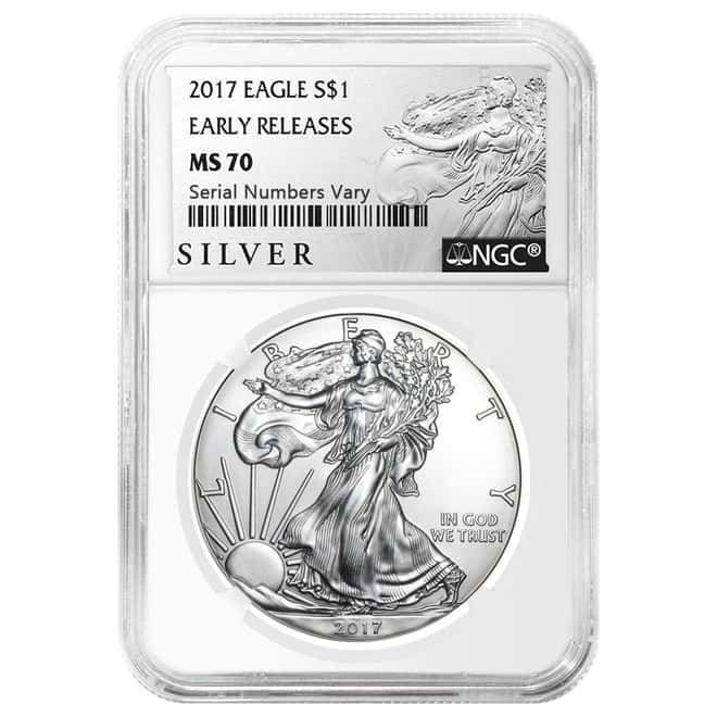 2017 1 oz Silver American Eagle $1 Coin NGC MS 70 Early Releases (Liberty Label)