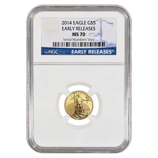 2014 1/10 oz $5 Gold American Eagle NGC MS 70 (Early Releases)