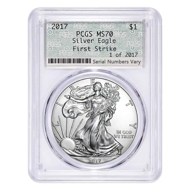 2017 1 oz Silver American Eagle $1 Coin PCGS MS 70 First Strike 1 of 2017 (Doily)