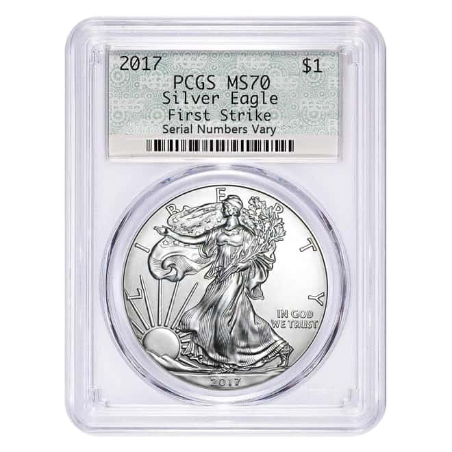 2017 1 oz Silver American Eagle $1 Coin PCGS MS 70 First Strike (Doily)