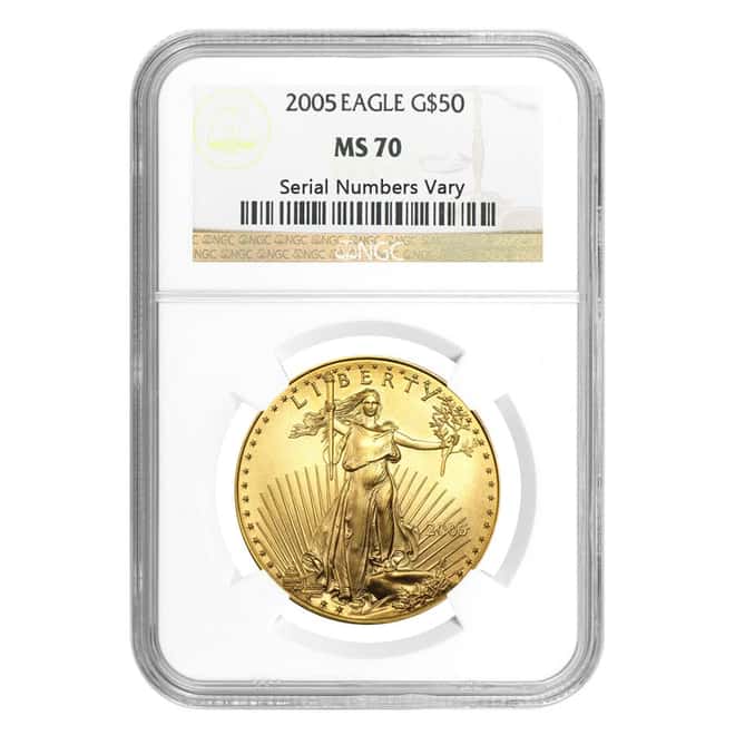 2005 1 oz $50 Gold American Eagle Coin NGC MS 70 