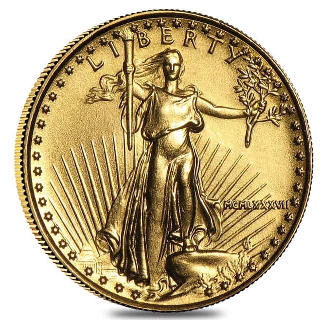 1987 1/10 oz Gold American Eagle BU (MCMLXXXVII)