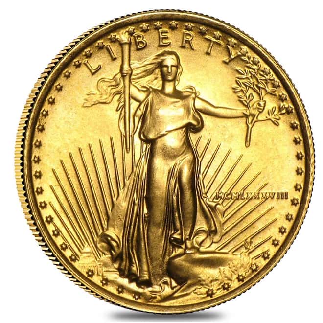 1988 1/10 oz Gold American Eagle BU (MCMLXXXVIII)