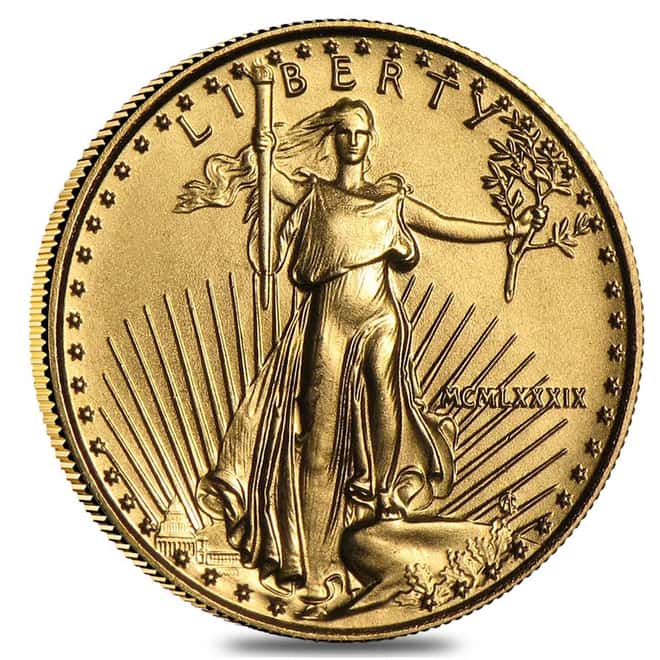 1989 1/10 oz Gold American Eagle BU (MCMLXXXIX)