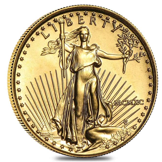 1990 1/10 oz Gold American Eagle BU (MCMXC)