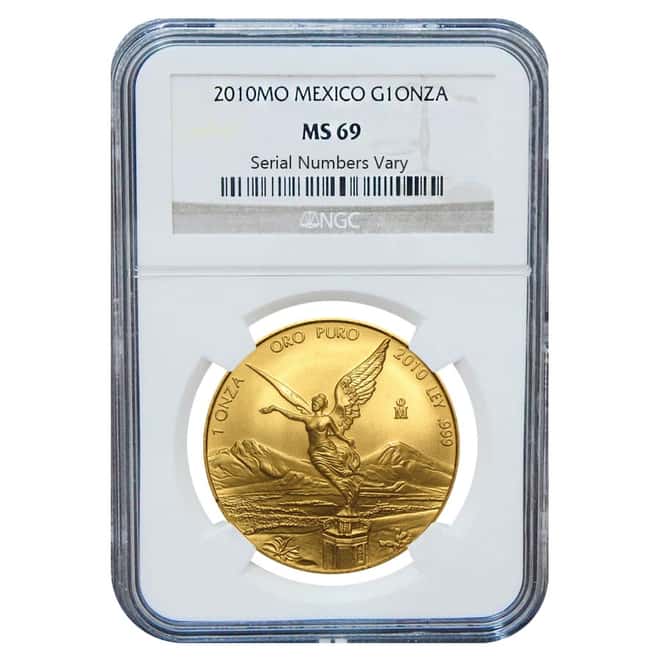 2010 1 oz Mexican Gold Libertad NGC MS 69