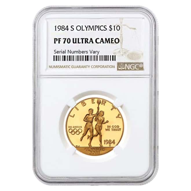 1984 S $10 Olympics Commemorative Gold Coin NGC PF 70 UCAM