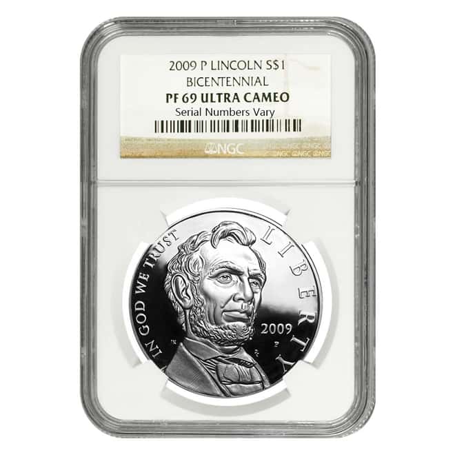 2009 P Abraham Lincoln Proof Silver Dollar Coin NGC PF 69 UCAM