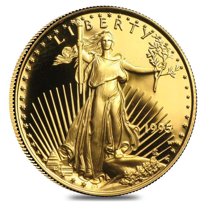 1995-W 1/4 oz $10 Proof Gold American Eagle (w/Box & COA)