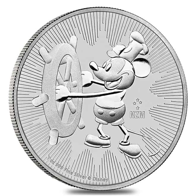 2017 1 oz Niue Silver $2 Disney Steamboat Willie PCGS MS 70 First Strike