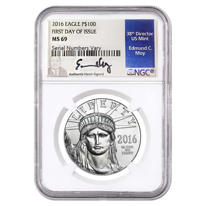 2016 1 oz Platinum American Eagle $100 NGC MS 69 First Day of Issue  