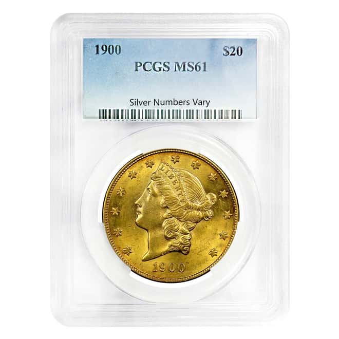 1900 $20 Liberty Head Double Eagle Gold Coin PCGS MS 61