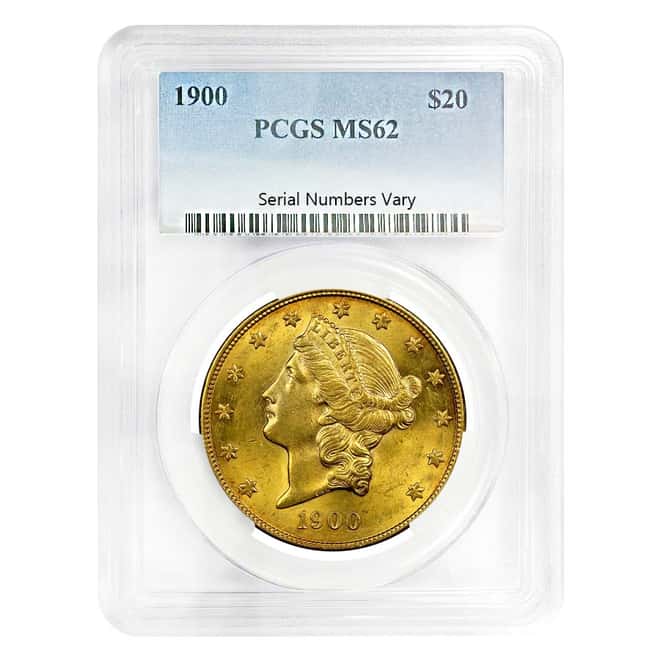 1900 $20 Liberty Head Double Eagle Gold Coin PCGS MS 62