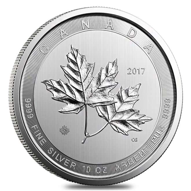 2017 10 oz Canadian Magnificent Silver Maple Leaf .9999 Fine $50 Coin BU