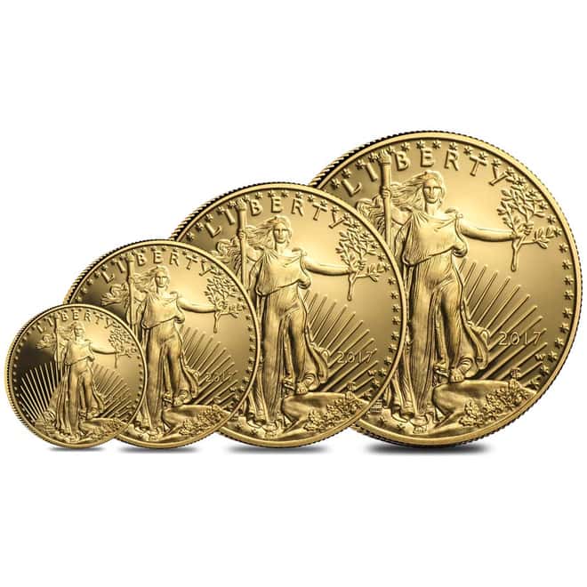 2017-W 4-Coin Proof Gold American Eagle Set (w/Box & COA)