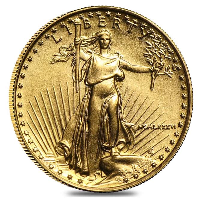 1986 1/10 oz Gold American Eagle BU (MCMLXXXVI) - First Year of Issue