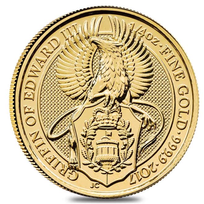 2017 Great Britain 1/4 oz Gold Queen's Beasts (Griffin) Coin .9999 Fine BU