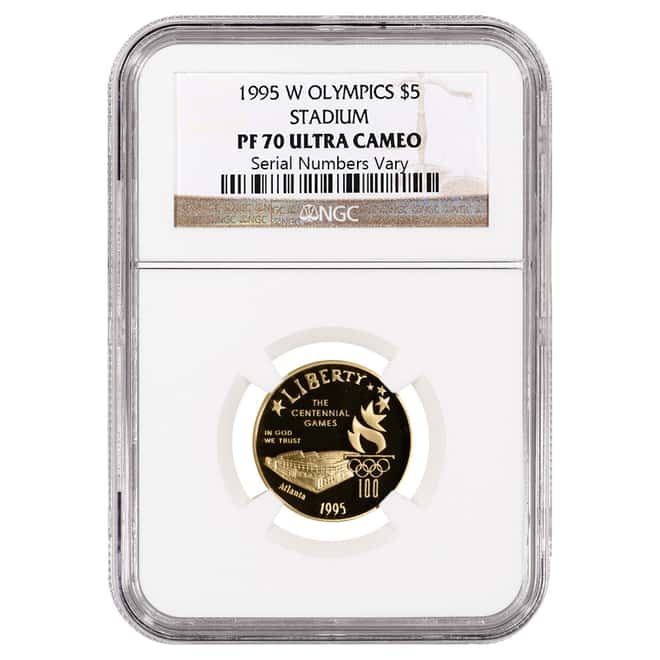 1995 W Gold $5 Commemorative Olympic Stadium NGC PF 70 UCAM