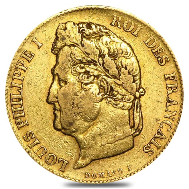 France Gold 20 Francs Louis Philippe I Avg Circ AGW .1867 oz (Random Year, 1830-1848)