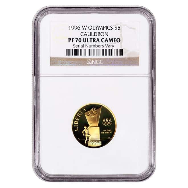 1996 W Gold $5 Commemorative Olympics Cauldron NGC PF 70 UCAM