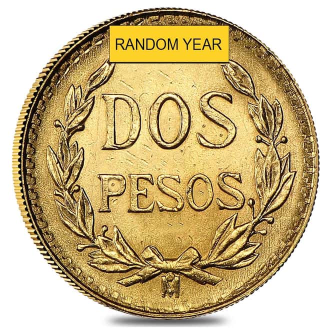 2 Pesos Mexican Gold Coin (Abrasions, Random Year)