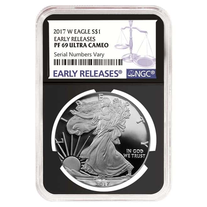 2017-W 1 oz Proof Silver American Eagle NGC PF 69 UCAM Early Releases (Retro) 