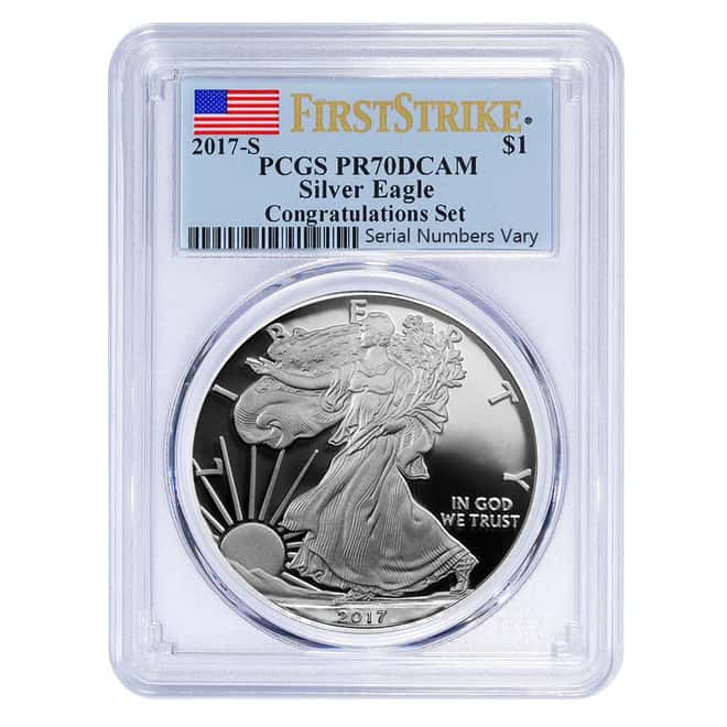 2017-S 1 oz Proof Silver American Eagle PCGS PF 70 DCAM First Strike 