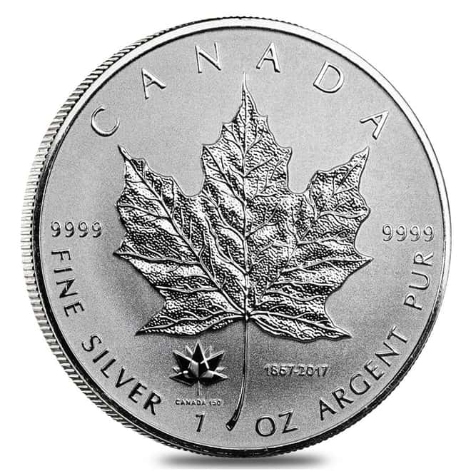 2017 1 oz Silver Canadian Maple Leaf 150th Anniversary Privy $5 Coin BU 